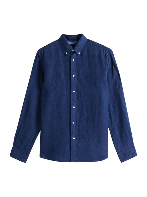 Camicia uomo blu in lino Tommy Hilfiger | MW0MW34602DCC